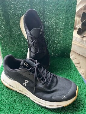 On Running Men’s Black & White Cloudrunner Athletic Sneakers